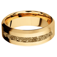 14K Yellow Gold + Satin , Satin Finish