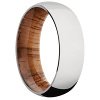 14K White Gold + Polish Finish + Koa