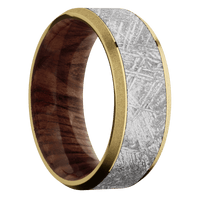 14K Yellow Gold + Polish , Sand Finish + Sequoia