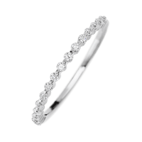 14K White Gold band with 15 Round Lab Grown Diamond having TCW-.22