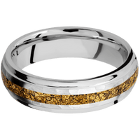 14K White Gold + Hammer , Polish Finish