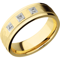 10K Yellow Gold + Hammer , Polish Finish