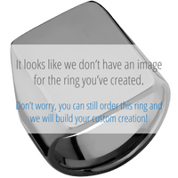 Extra Large Rectangle signet ring (24x17mm) in Zirconium, with a Wide style band, a Red Jasper inlay.