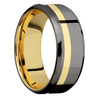 Tantalum Noir + Polish , Polish Finish + 14K Yellow Gold