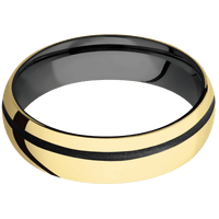 10K Yellow Gold + Polish , Polish Finish + Zirconium
