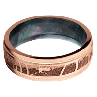 14K Rose Gold + Satin , Satin Finish + Black Mother of Pearl