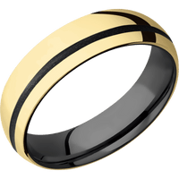10K Yellow Gold + Polish , Polish Finish + Zirconium