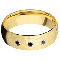 14K Yellow Gold + Hammer Finish