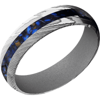 Damascus + Polish Finish + Crushed Silver