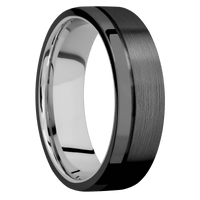 Zirconium + Satin , Polish Finish + 14K White Gold