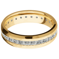 10K Yellow Gold + Hammer , Polish Finish