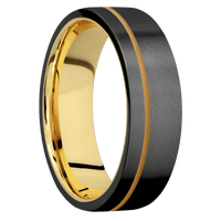 Zirconium + Anglesatin , Anglesatin Finish + 14K Yellow Gold