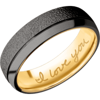 Tantalum Noir + Stipple , Bead Finish + 14K Yellow Gold