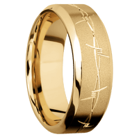 10K Yellow Gold + Sand , Polish Finish