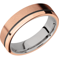 14K Rose Gold + Sand , Polish Finish + Titanium