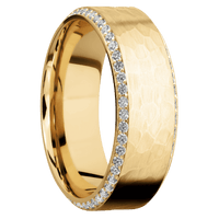 10K Yellow Gold + Hammer , Polish Finish
