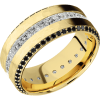 14K Yellow Gold + Hammer , Polish Finish