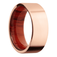 14K Rose Gold + Bead Finish + Padauk