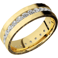 14K Yellow Gold + Hammer Finish