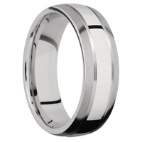 18K White Gold + Polish , Sand Finish