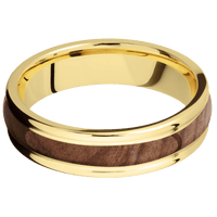 18K Yellow Gold + Satin , Polish Finish