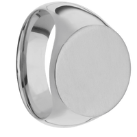 Large Circle signet ring (18mm) in Titanium, with a Wide style band.