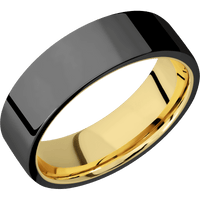 Zirconium + Polish Finish + 18K Yellow Gold