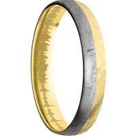 14K Yellow Gold + Hammer Finish