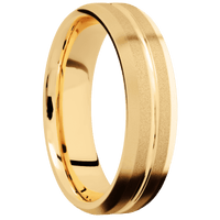 14K Yellow Gold + Polish , Sand Finish