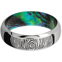14K White Gold + Polish , Polish Finish + Abalone