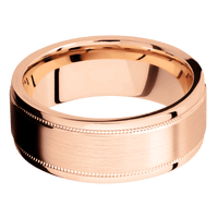 10K Rose Gold + Satin , Polish Finish