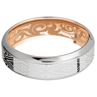 Titanium + Polish , Polish Finish + 14K Rose Gold