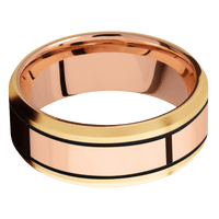 10K Yellow Gold + Bead , Bead Finish + 14K Rose Gold