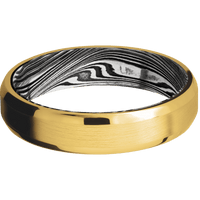 18K Yellow Gold + Satin , Polish Finish + Marble