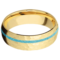 10K Yellow Gold + Hammer , Hammer Finish