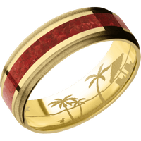 10K Yellow Gold + Polish , Sand Finish