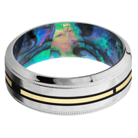 Platinum + Hammer , Polish Finish + Abalone