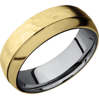 10K Yellow Gold + Hammer , Sand Finish + Tantalum