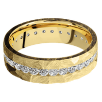 14K Yellow Gold + Rock Finish