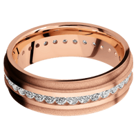 18K Rose Gold + Anglesatin , Sand Finish