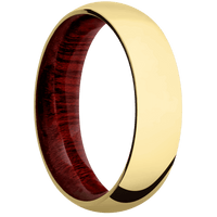 18K Yellow Gold + Polish Finish + Blood Wood