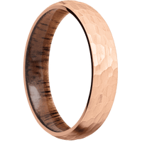 14K Rose Gold + Hammer Finish + Koa
