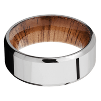10K White Gold + Polish , Polish Finish + Koa