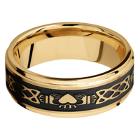 10K Yellow Gold + Sand , Polish Finish