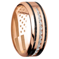 10K Rose Gold + Satin , Polish Finish