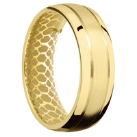 14K Yellow Gold + Satin , Polish Finish