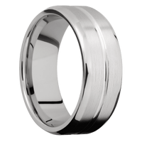 14K White Gold + Polish , Satin Finish
