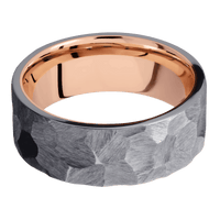 Tantalum + Rock Finish + 14K Rose Gold
