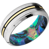 Platinum + Hammer , Polish Finish + Abalone