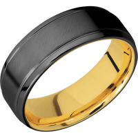 Zirconium + Anglesatin , Polish Finish + 18K Yellow Gold